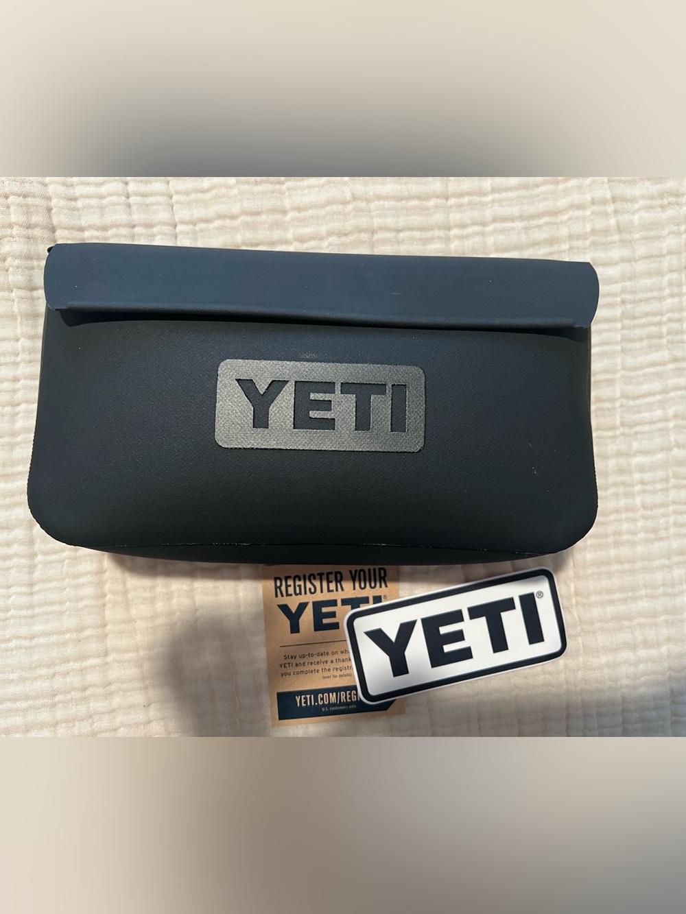 Yeti Black Soft Pouch with White/Black Sticker